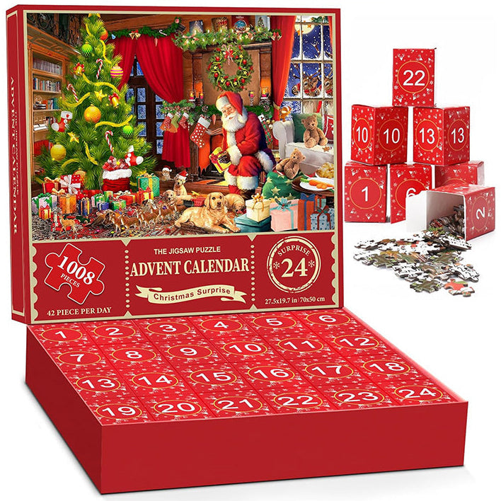 BowLift | 1000PCS Christmas Jigsaw Puzzles Advent Calendar  - Christmas Gift
