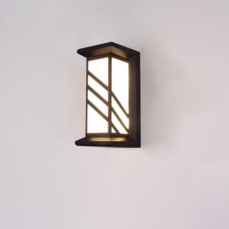 Modern Industrial Cuboid Aluminum Acrylic LED Waterproof Outdoor Wall Sconce Lamp For Outdoor Patio | Bowlift