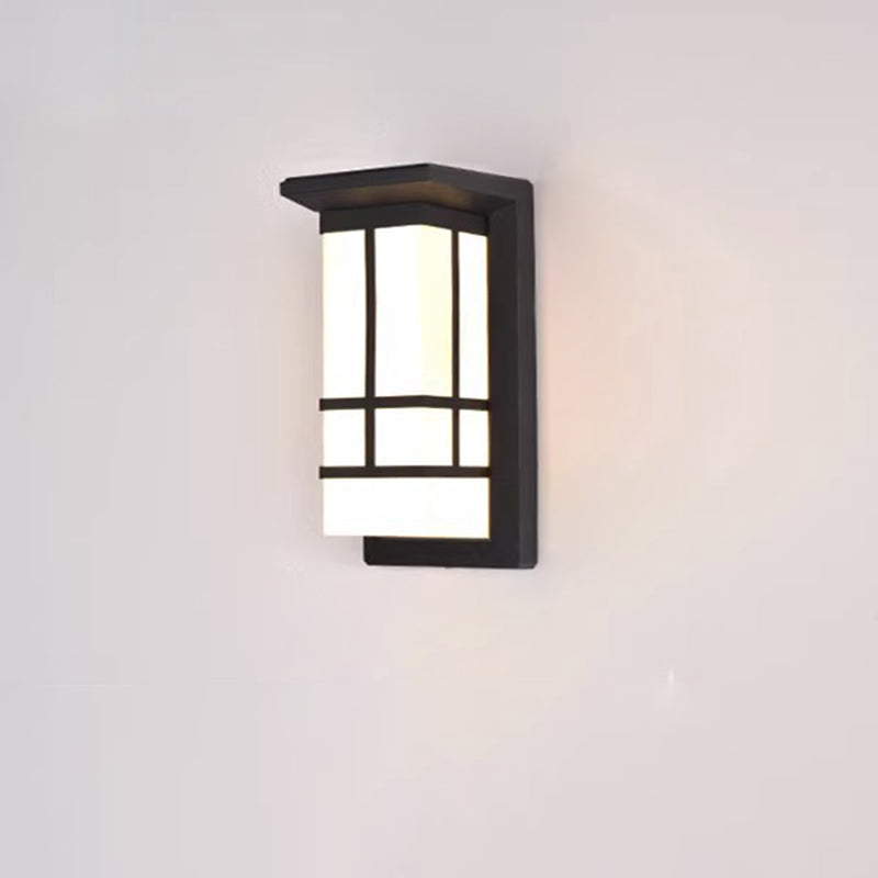 Modern Industrial Cuboid Aluminum Acrylic LED Waterproof Outdoor Wall Sconce Lamp For Outdoor Patio | Bowlift