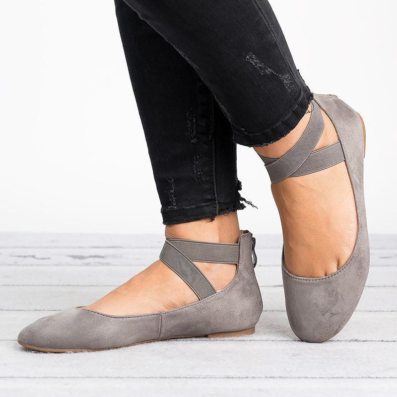 BowLift | Women Pu Nubuck Flat Casual Ballerina Shoes