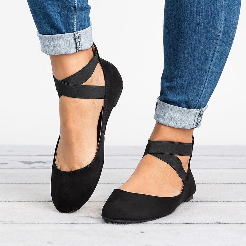 BowLift | Women Pu Nubuck Flat Casual Ballerina Shoes