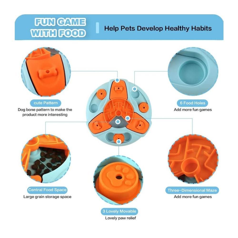 BowLift | Interactive Anti-Sloshing Bowl for Dogs with Rotating Function & Treat Game