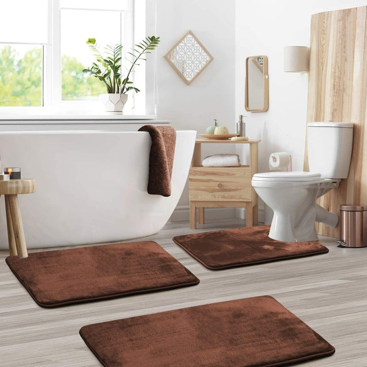 BowLift | Ultra-soft memory foam bath mat set with quick-drying fabric