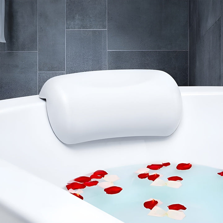 Bathtub pillow – Waterproof & Non-slip | Soft Memory Foam Head & Back Cushion with Suction Cups | Bowlift