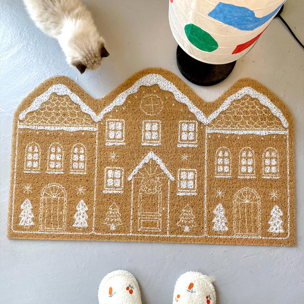 BowLift | Non-slip solid carpet with gingerbread motifs