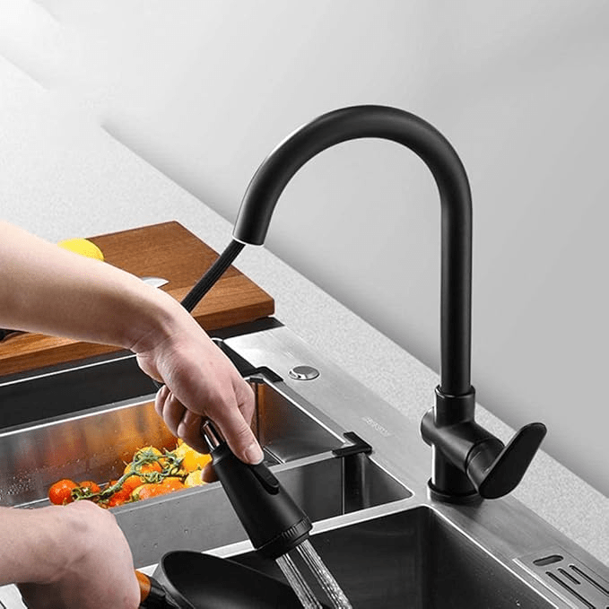 BowLift | Modern kitchen faucet with touch sensor and pull-out spout