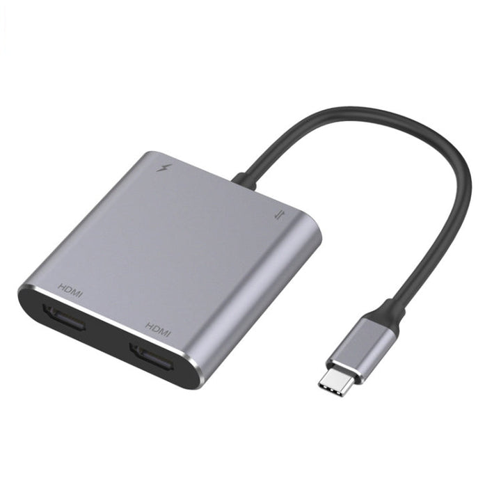 BowLift | 4 in 1 Type-C to Dual HDMI + USB + Type-C HUB Adapter