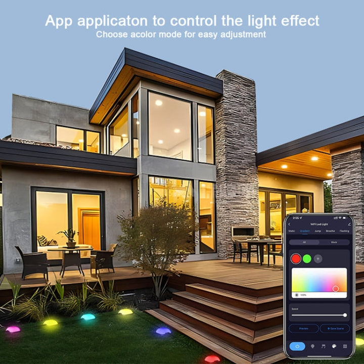 BowLift | CP01 Outdoor WIFI Smart APP Control Garden Light Music Synchronization Outdoor Ground Lights (US Plug)