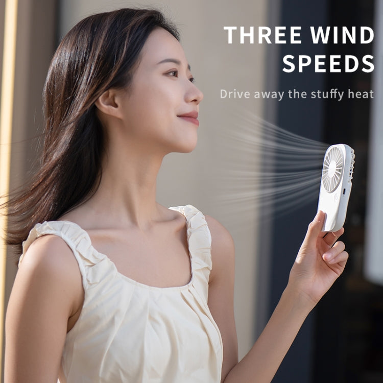 F11 Portable Rechargeable Hanging Neck Fan Cooling Handheld Fan 3 Speeds Desk Fan(White) | Bowlift