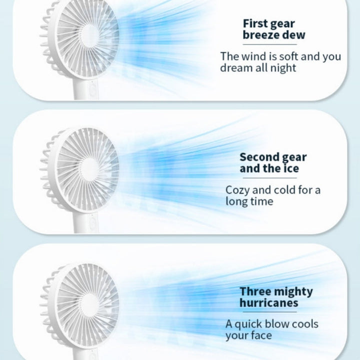 F35 With Hanging Hole Rechargeable Cooling Fan Powerful Handheld Fan 1200mAh Desk Fan(Baby Blue) | Bowlift