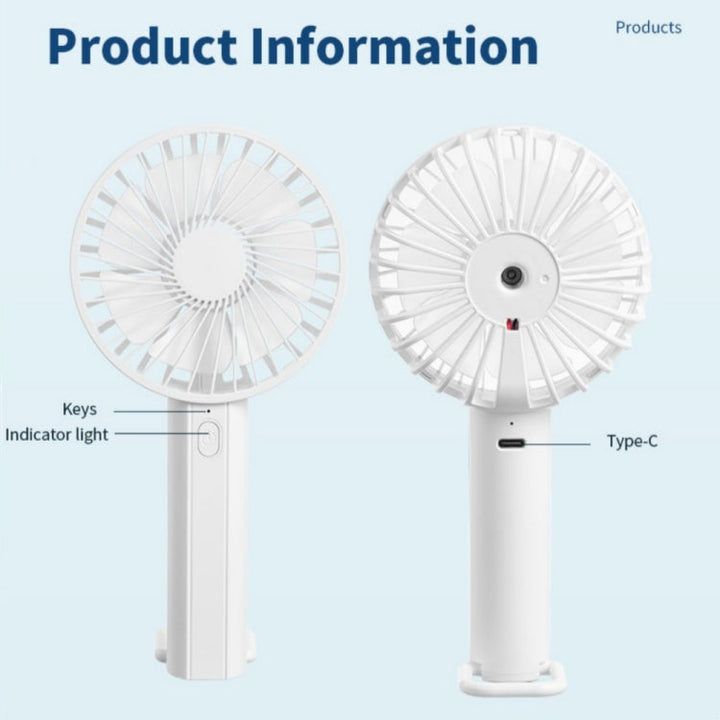 F35 With Hanging Hole Rechargeable Cooling Fan Powerful Handheld Fan 1200mAh Desk Fan(White) | Bowlift