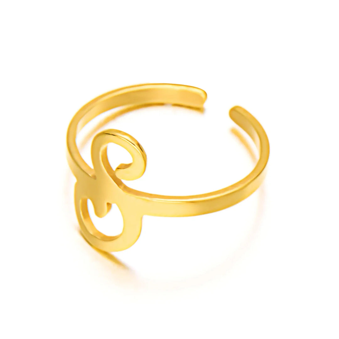 BowLift | Adjustable Italic Cursive Letter Initial Ring
