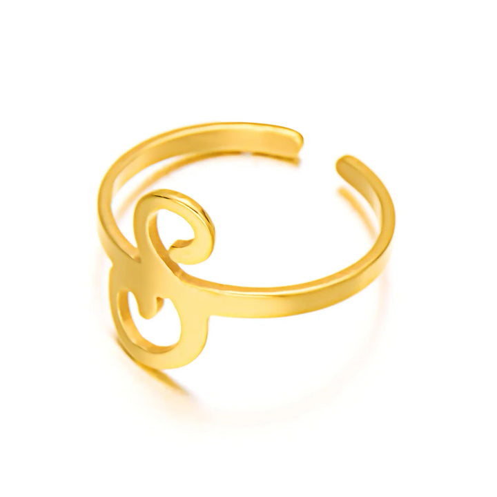 BowLift | Adjustable Italic Cursive Letter Initial Ring