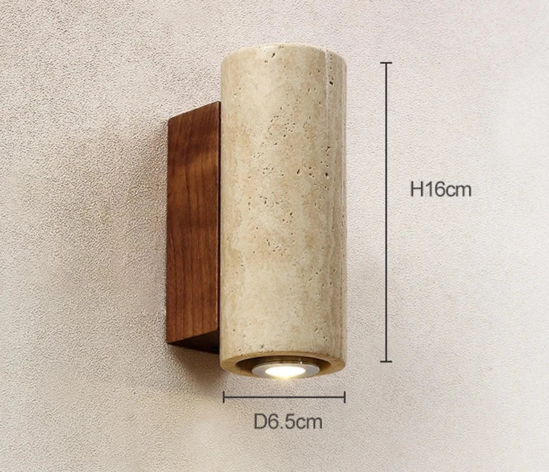 BowLift | Modern Natural LED Wall Lamp made of Travertine