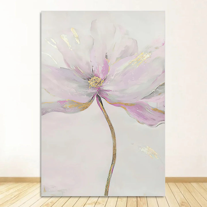 Simple Blue Floral Wall Art Fine Art Canvas Prints Modern Abstract Botanical Pictures For Living Room Bedroom Contemporary Home Decor | Bowlift