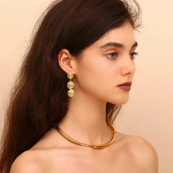 BowLift | Classy Patterned Triple Dangle Earrings