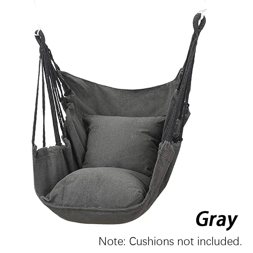 BowLift | HÄNGELUX Hanging Chair | 250 kg Load Capacity | For Balcony, Garden & Living Room | Soft Cotton Mix – White/Grey/Black