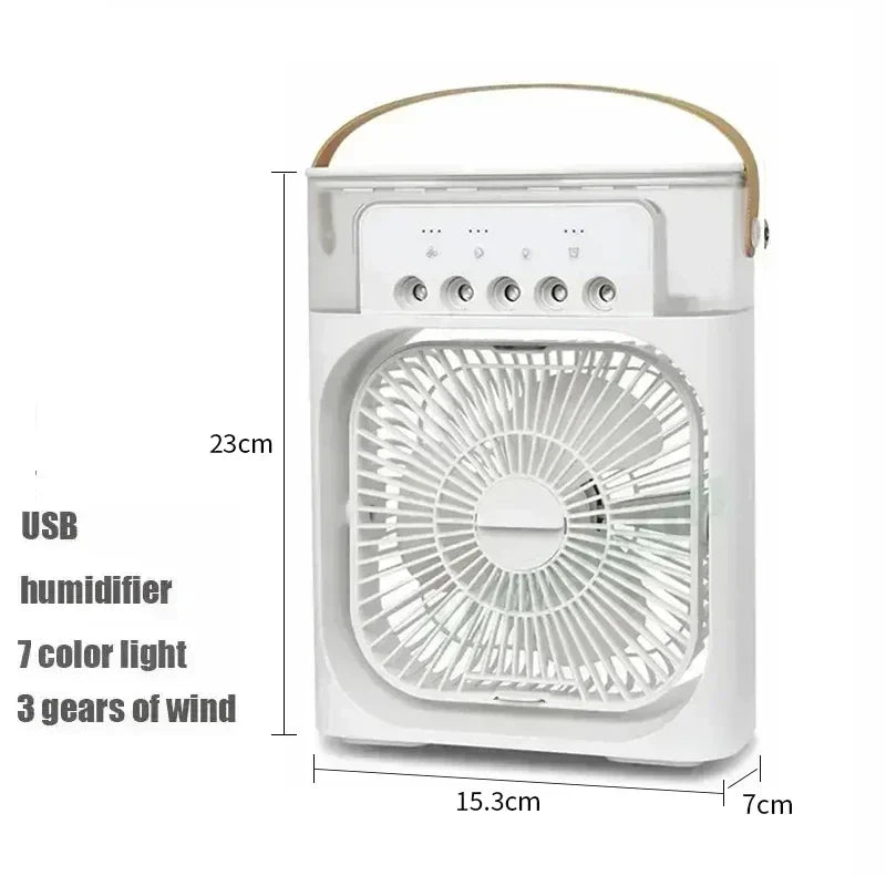 3-in-1 Mini Air Cooler Fan – Portable Household Air Conditioner with LED Night Light, Humidifier, and Adjustable Air for Home & Office | Bowlift