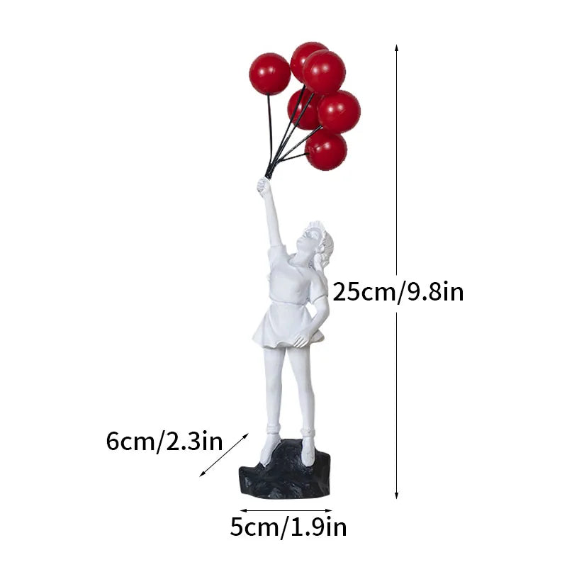 BowLift | Dropshipping Banksy Sculpture Collection Flower Thrower Statue Pop Art Modern Balloon Girl Figurine Office Home Decoration