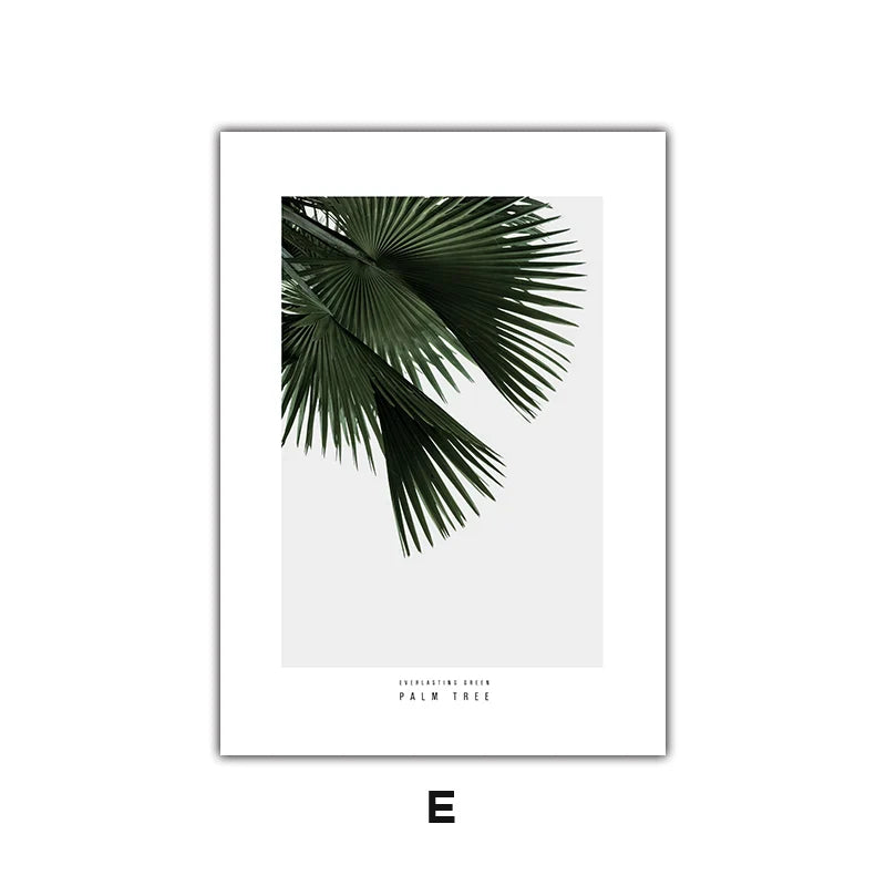 Minimalist Green Leaves Modern Botanical Specimen Wall art Fine Art Canvas Prints Gallery Wall Pictures For Living Room Dining Room Art Decor | Bowlift