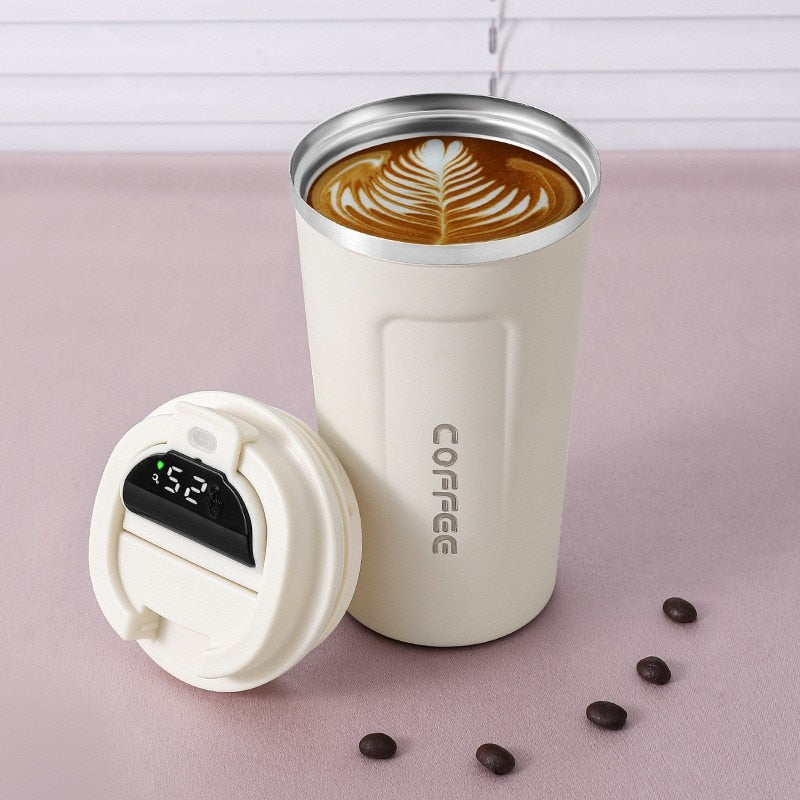LED Temperature Display Smart Thermos Coffee Mug | Bowlift