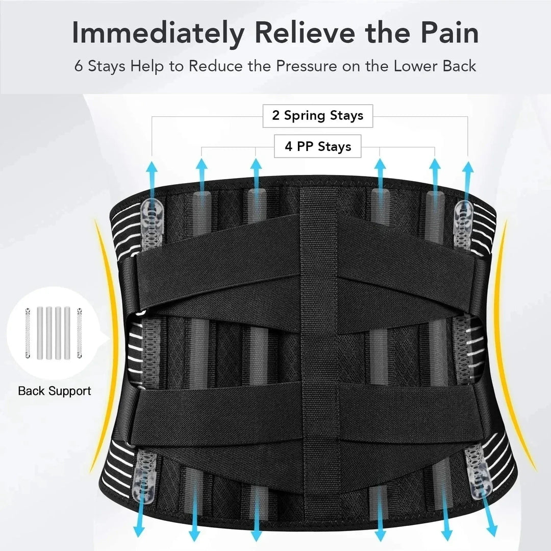 BowLift | Back Support Belt OrthoFlexa | 360° Lumbar Support with Memory Aluminum & Steel Springs | Breathable & Invisible under Clothing