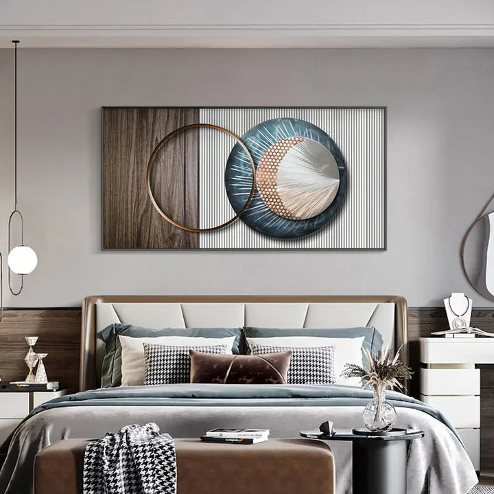 Modern Aesthetics Abstract Sun & Moon Wall Art Fine Art Canvas Prints Pictures For Luxury Loft Living Room Dining Room Lifestyle Art Decor | Bowlift