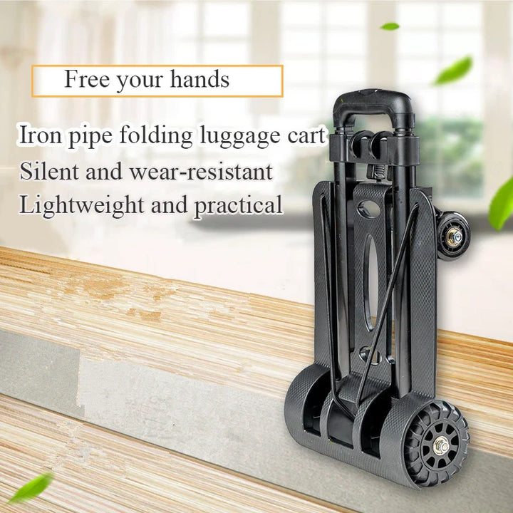 BowLift | Folding Portable Hand Truck with 2 or 4 Wheels Adjustable Pull Rod – CarryFlex