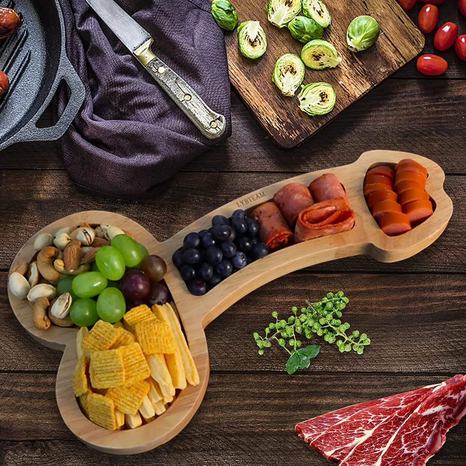 BowLift | Funny Adult-Themed Multi-Compartment Serving Board