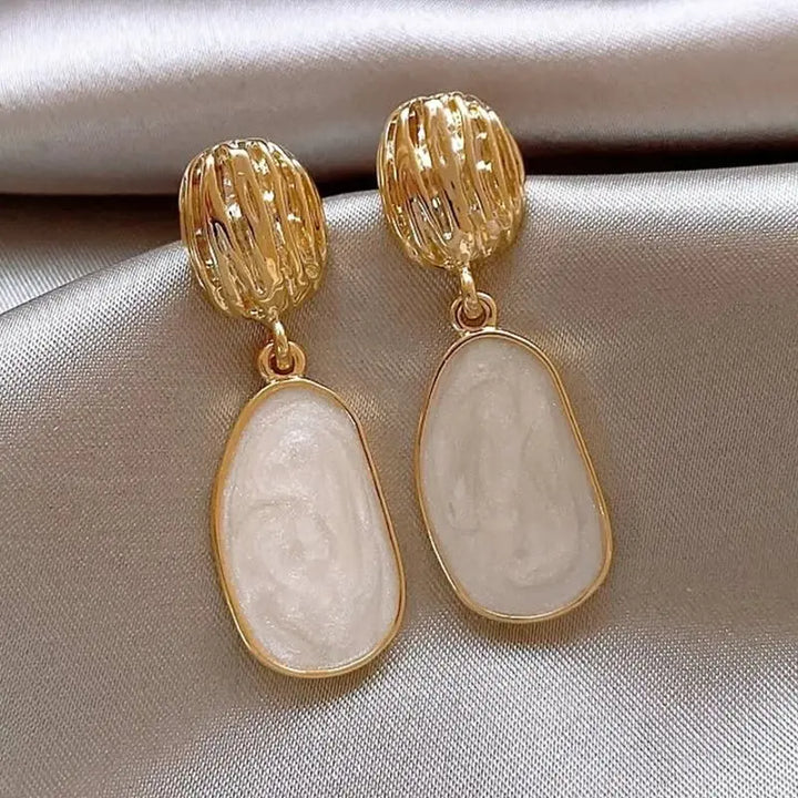 BowLift | Textured Golden Enamel Earrings