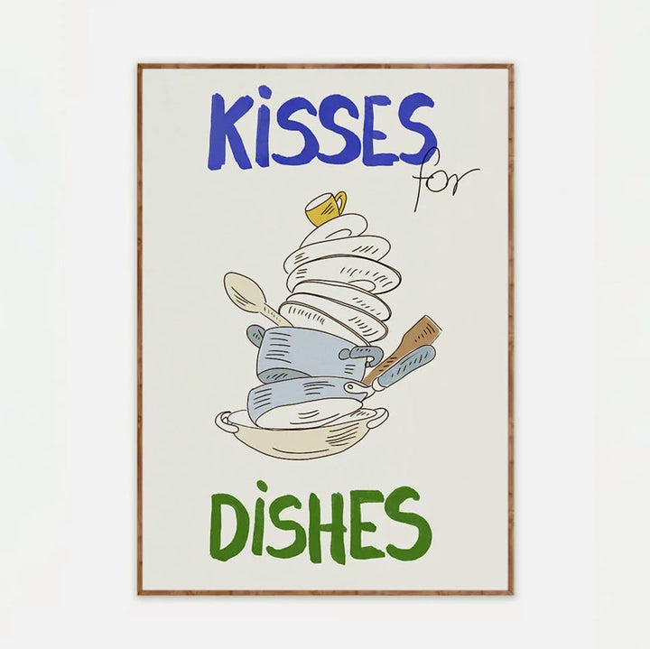 Kisses for Dishes Wall Art | Bowlift