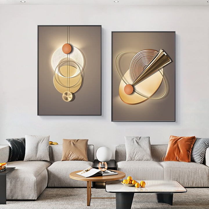 Neutral Chic Modern Aesthetics Sun Moon Wall Art Fine Art Canvas Prints Modern Pictures For Luxury Apartment Living Room Home Office Decor | Bowlift