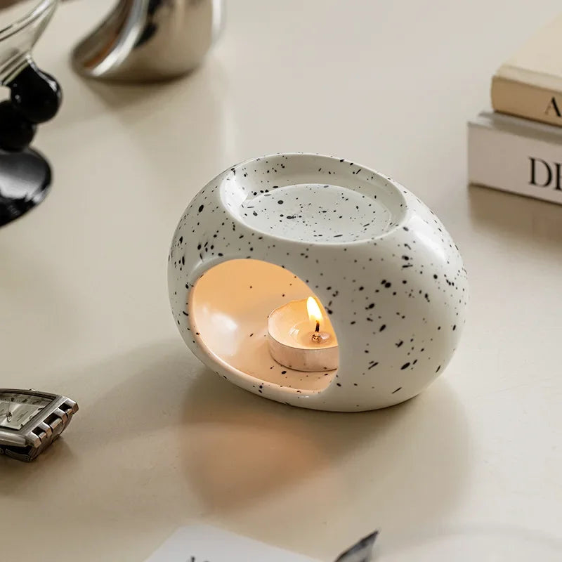 BowLift | Aroma Oven Scentura | Black Ceramic Scent Diffuser | For Essential Oils & Incense Sticks | Spa & Home