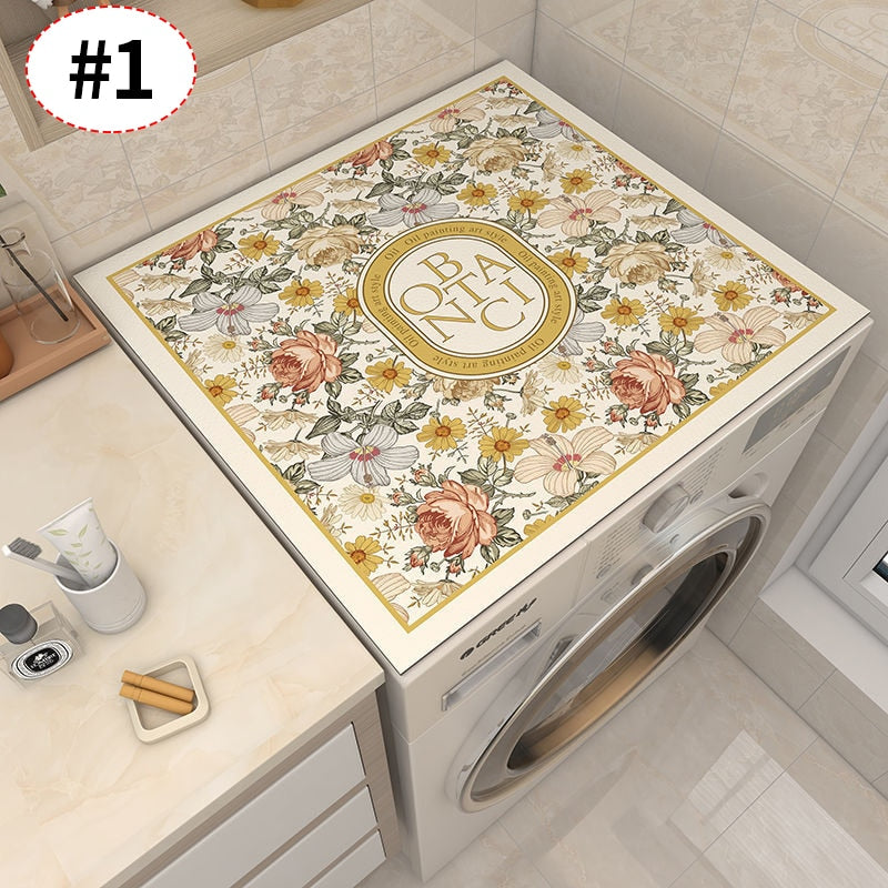 BowLift | Retro Floral Washing Machine Cover Drainer Mat