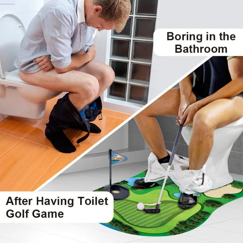 BowLift | Toilet Golf Set | Funny Mini Golf Game for the Bathroom | Perfect Gift for Men | Golfinity
