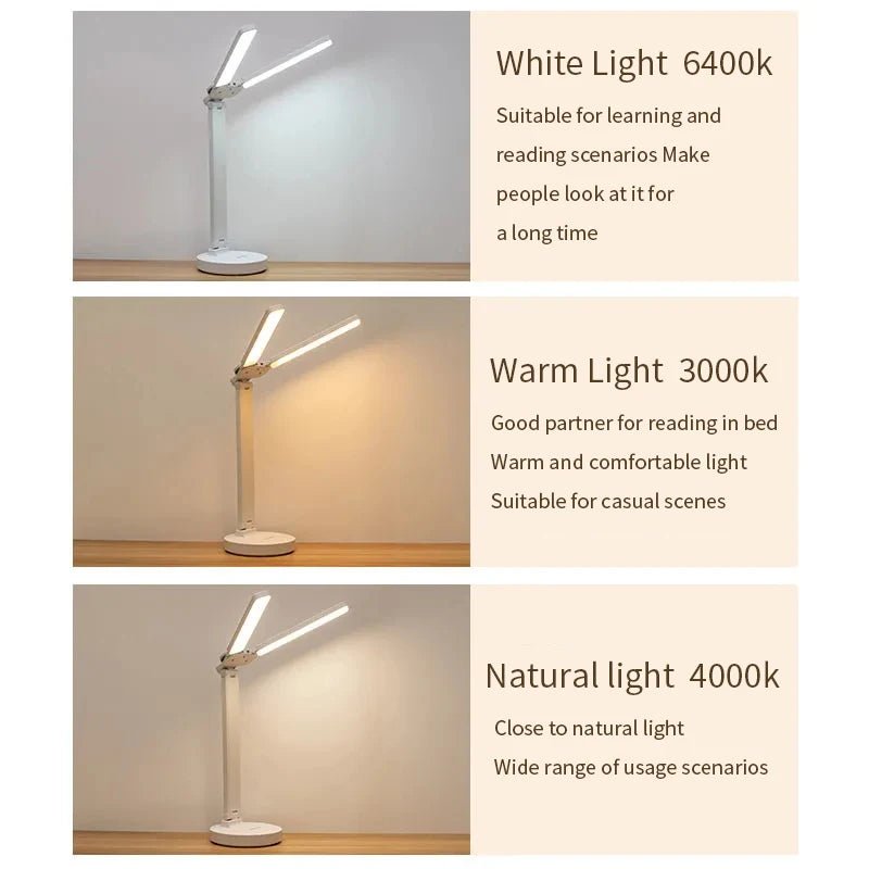 BowLift | Adjustable Reading Lamp - Rechargeable Dimmable with Phone Table