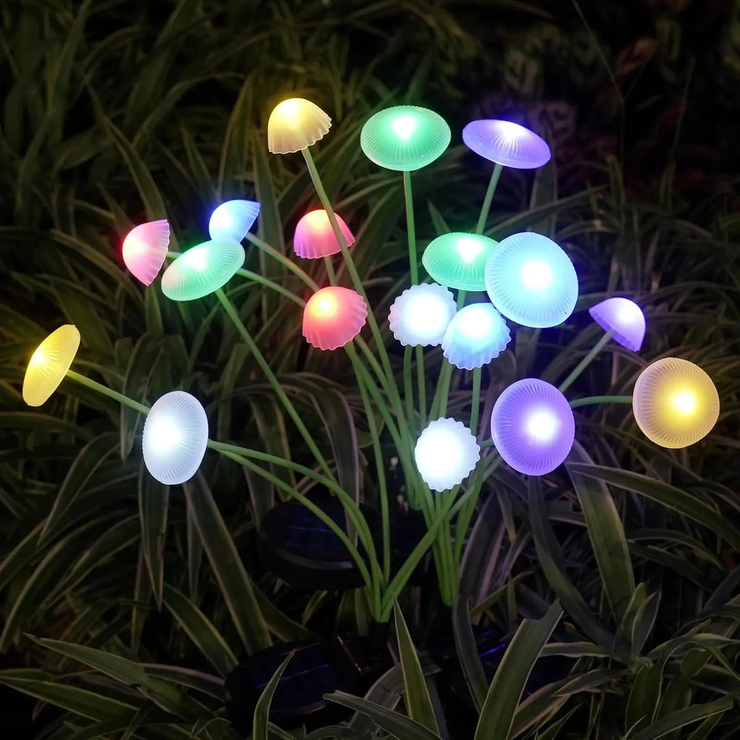 BowLift | GlowPilz Solar Garden Light 6 LEDs | Jellyfish & Mushroom Design | For Garden, Terrace & Outdoor Areas