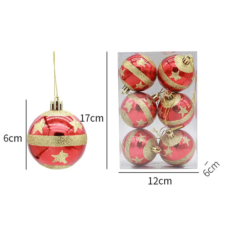 Elegant Snowflake Christmas Baubles Set – High-quality Christmas ornaments in red, white and gold, perfect for festive tree decoration at Christmas | Bowlift