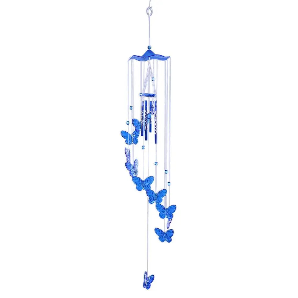BowLift | Klangverve Wind Chime "Air Kiss" | Romantic Sound Games with Butterfly & Bell | 55 cm Metal Decor for Garden, Balcony & Window