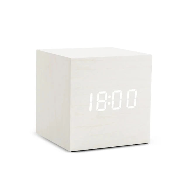BowLift | Wooden LED alarm clock with temperature display, digital time indication and minimalist design – Perfect for bedroom and office