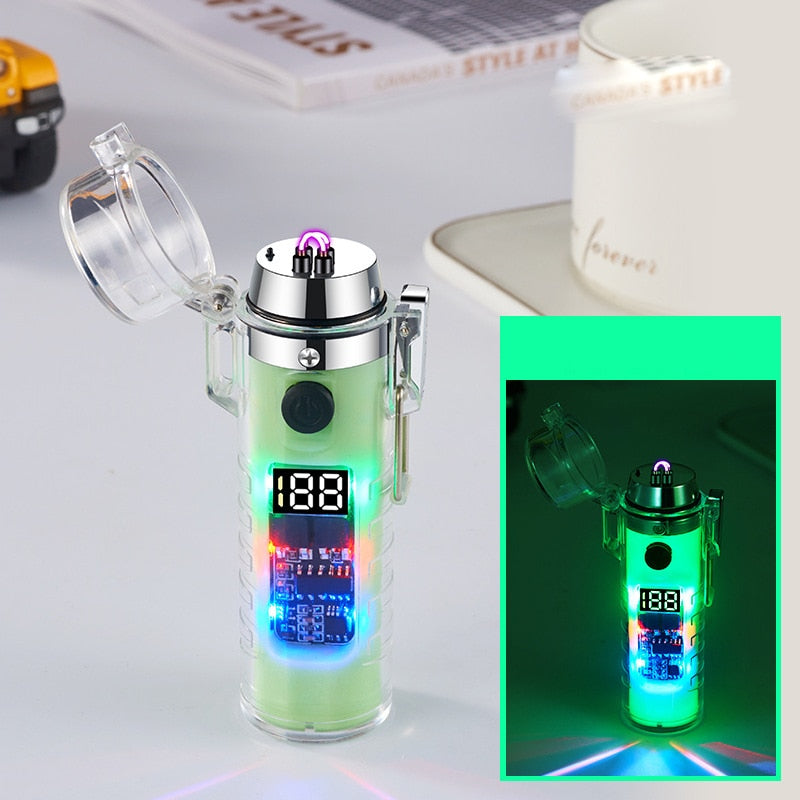 Windproof Double Arc Transparent Flashlight Lighter | Bowlift