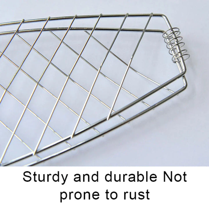 BowLift | GrillFold FlexClip | Non-stick & Compact | With Wooden Handle | For Fish & Vegetables