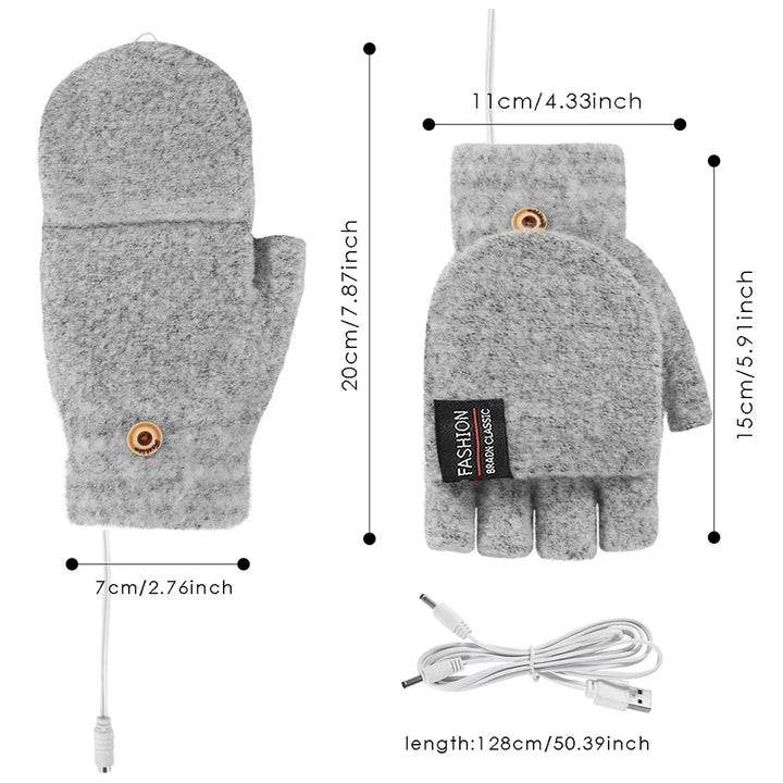 BowLift | ThermoLoom USB heating gloves | 3 heat levels | Soft knit material | Unisex one size