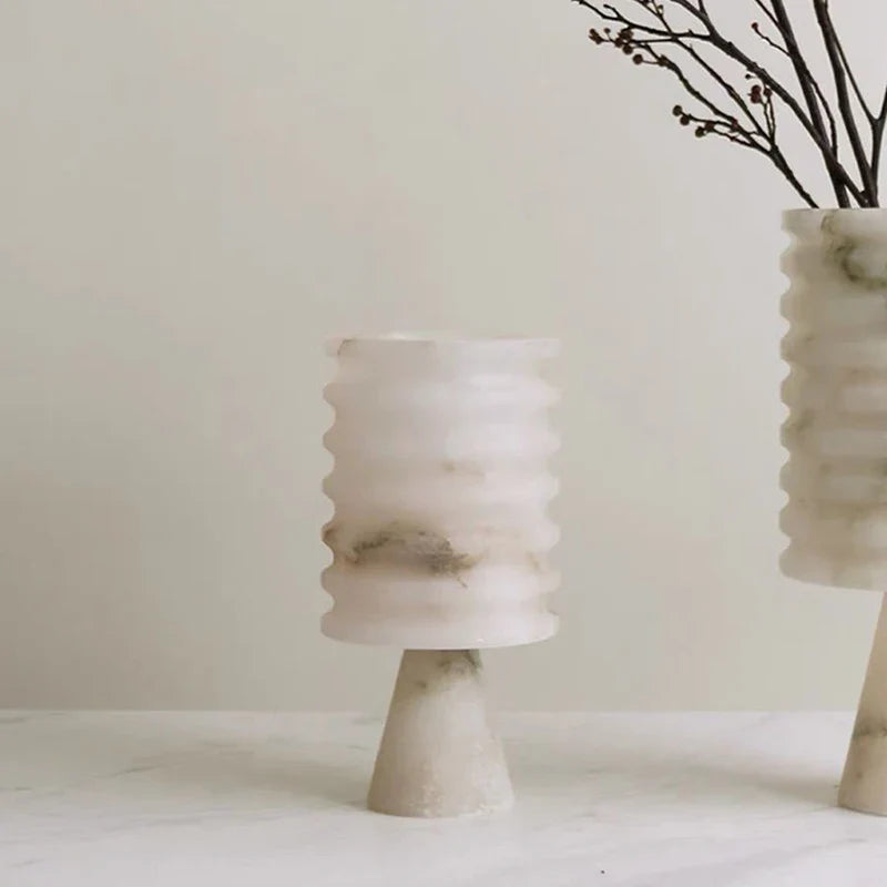White Onyx Flower Vase Bowlift