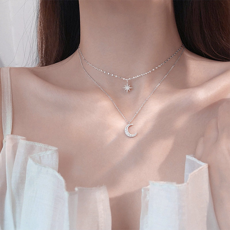 BowLift | Dreamy Wings Silver Double Layer Necklace