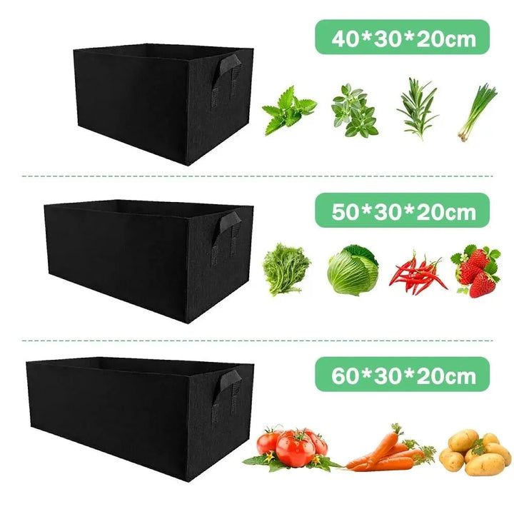 BowLift | Florabrix Plant Bag | Rectangular Planting Bag Made of Non-Woven Fabric | With Handles & Drainage | For Vegetables, Flowers & Herbs