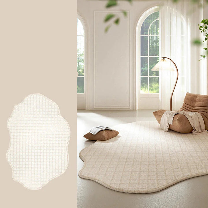 BowLift | Cream Colored Striped Rug