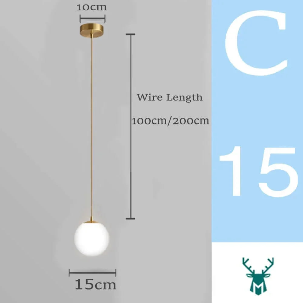 BowLift | Mid-Century Modern Glass Ball Pendant Light