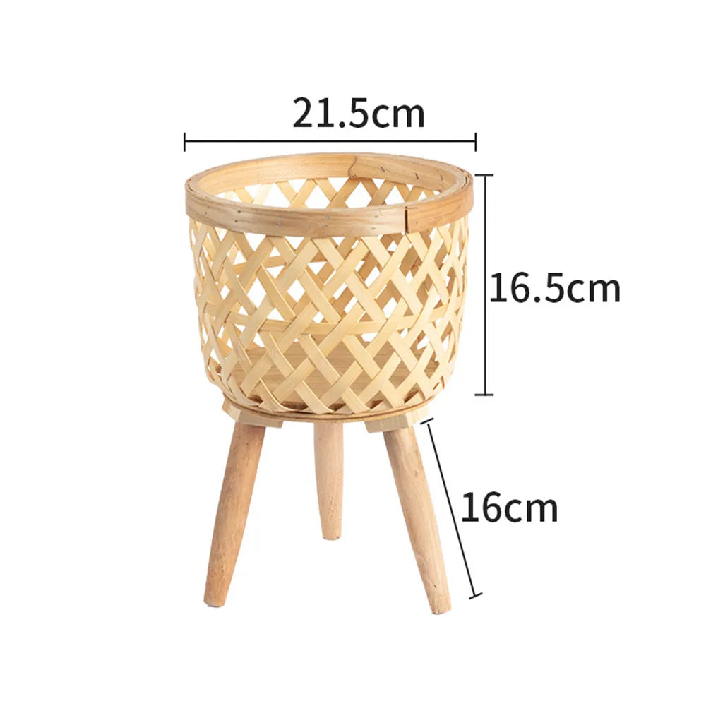 BowLift | Handcrafted Bamboo Woven Flower Pot with Stand Plant Flower Display Storage Stand DIY Storage Children's Plant Pots Home Decor