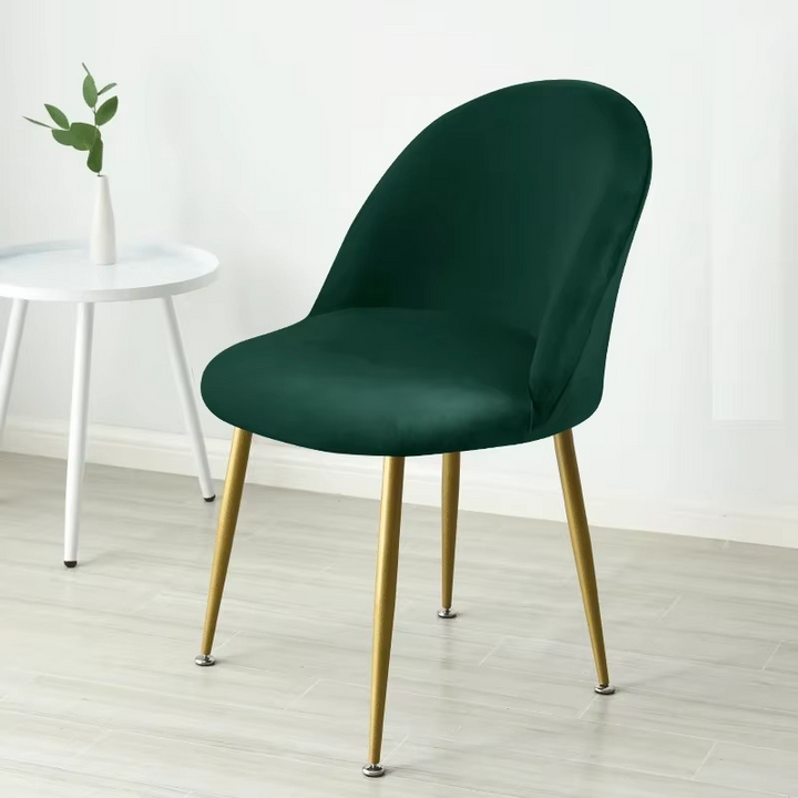 BowLift | Elastic Velvet Chair Covers - Stretch Low Back Slipcovers for Dining and Makeup Chairs